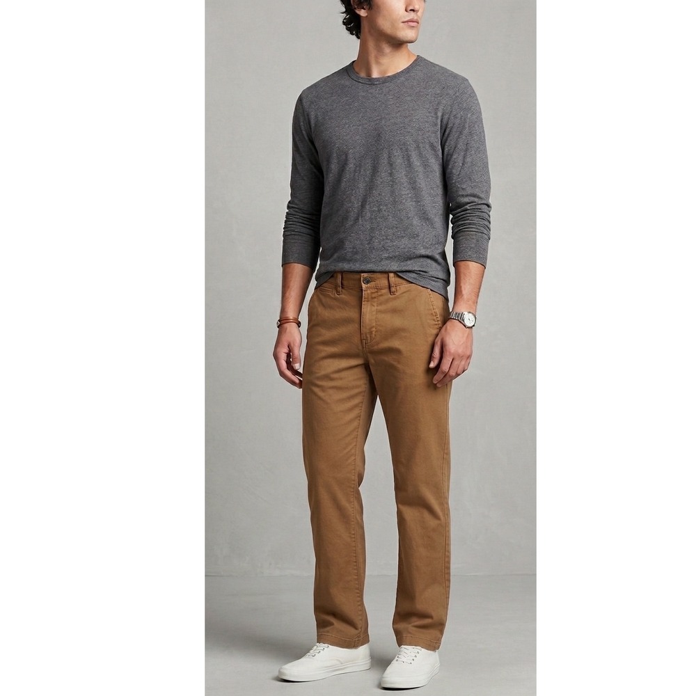 GAP Essential Khaki Straight Mens Brown Chino Pants 30x32 Cotton Stretch